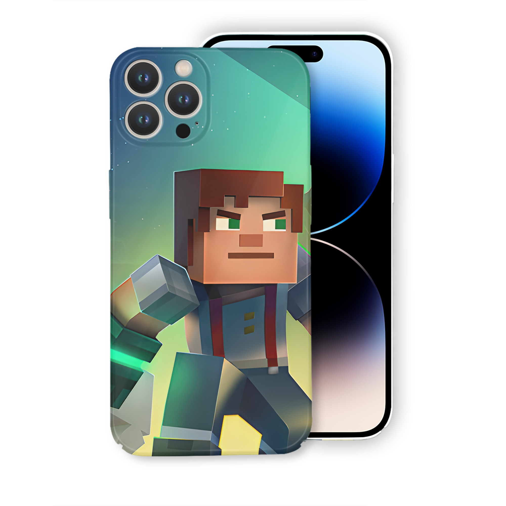 （画像用） マインクラフト ブロックの世界 Minecraft MC Block world 【iPhone 14シリーズ対応】ハードケース